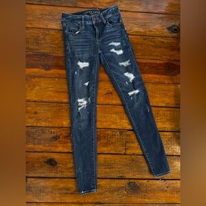 American Eagle Outfitters Dark Blue Jeggings 0 long